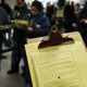 Voters line up to cast provisional ballots in Columbus, Ohio, November 2012.
BRENDAN SMIALOWSKI/AFP/Getty Images